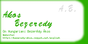 akos bezeredy business card